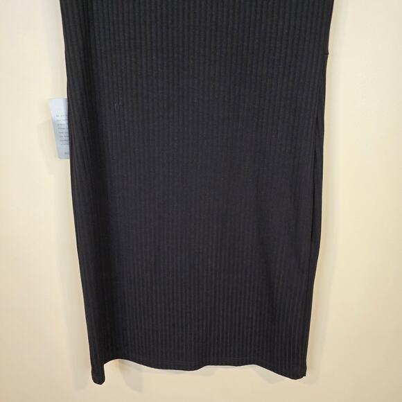 NEW NWT Women's The Vanity Room Black Ribbed Knit Wrap Dress | Size Medium - Picture 7 of 10